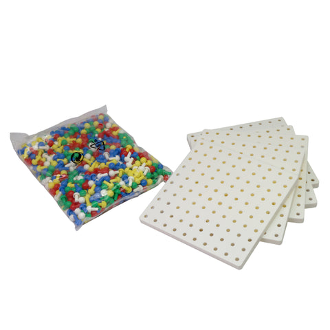 Peg Boards x 5 & 1000 Pegs with Activities
