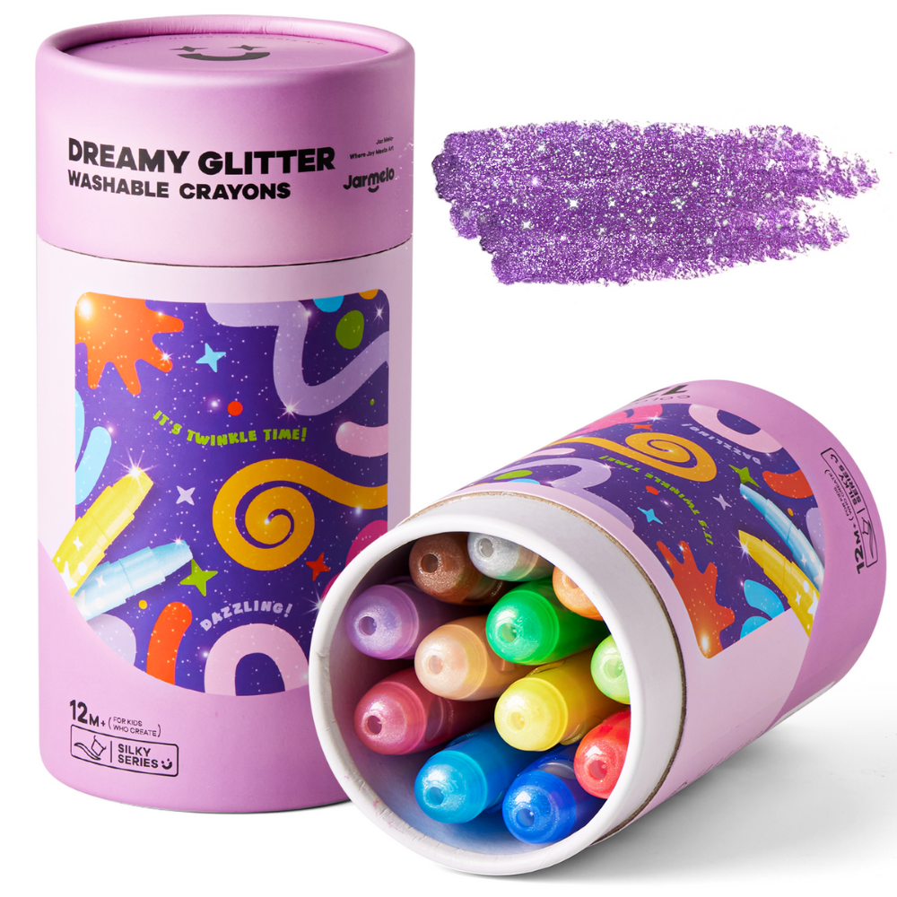 Dreamy Glitter Washable Crayons: 12 Colours