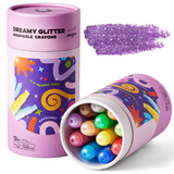 Dreamy Glitter Washable Crayons: 12 Colours