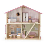 Wooden Dollhouse 17pc