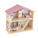 Wooden Dollhouse 17pc