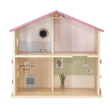 Wooden Dollhouse 17pc