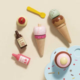 Wooden Ice Cream Stand & Toppings 12pc