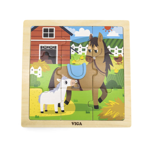 Framed Wooden Puzzle: Horse 9pc