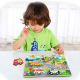 Chunky Wooden Puzzle: Transportation 7pc