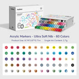 Acrylic Markers Ultra-Soft Nib: 60 Colours