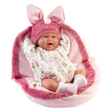 Llorens - Baby Girl Doll with Outfit & Pink Cushion: Mimi 42cm