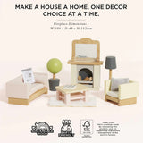 Wooden Dolls House Sitting Room 19pc