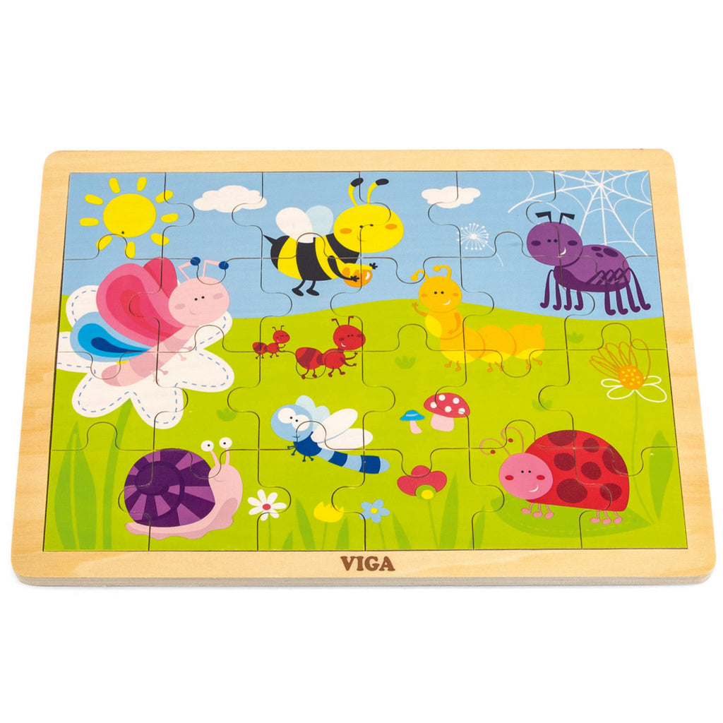 Framed Wooden Puzzle: Insects 24pc