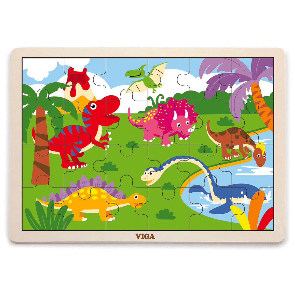 Framed Wooden Puzzle: Dinosaurs 24pc