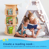 Rotating Wooden Bookshelf