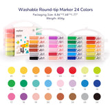 Washable Round-tip Marker: 24 Colours