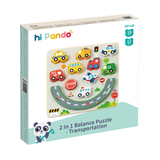 2-in-1 Balance Puzzle: Transportation 12pc