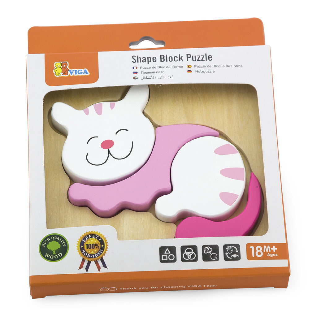 Shape Block Puzzle: Cat 4pc