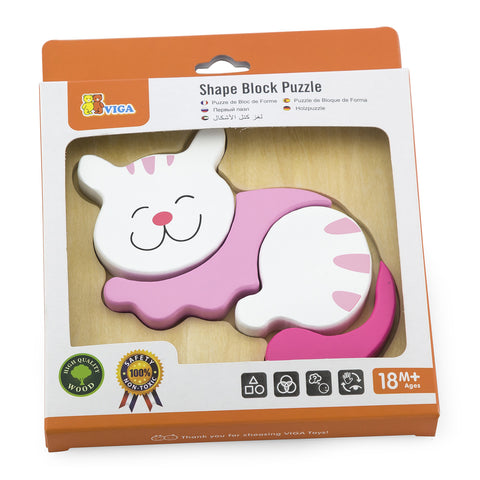 Shape Block Puzzle: Cat 4pc