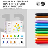 Silky Crayons Refills: 12 Colours