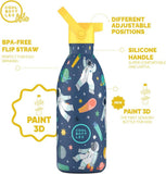 Cool Bottles Kids Reusable Thermal Bottle: Galactic Ride 500ml