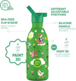 Cool Bottles Kids Reusable Thermal Bottle: Rolling Skaters 500ml