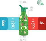 Cool Bottles Kids Reusable Thermal Bottle: Rolling Skaters 500ml