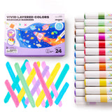 Vivid Layered Colours: Washable Markers 24 Colours