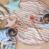 Playmat & Toy Bag: Stripes Pink 140cm