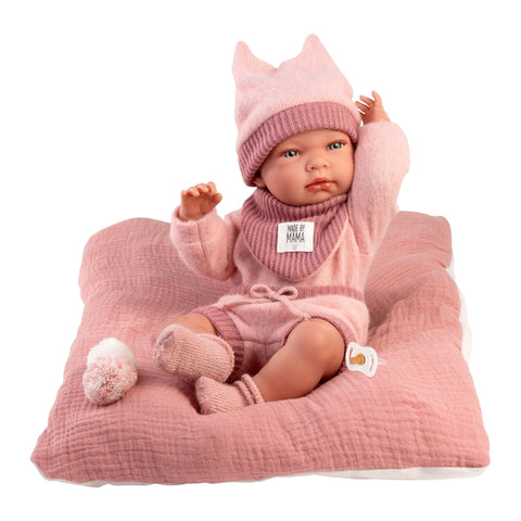 Llorens - Anatomically Correct Baby Girl Doll w Outfit & Cushion: Nica 40cm
