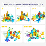 Colourful Magnetic Tiles: Jurassic Adventure 48pc
