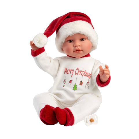 Llorens - Baby Girl Doll with Laughing Mechanism & Christmas Outfit: Leo 45cm