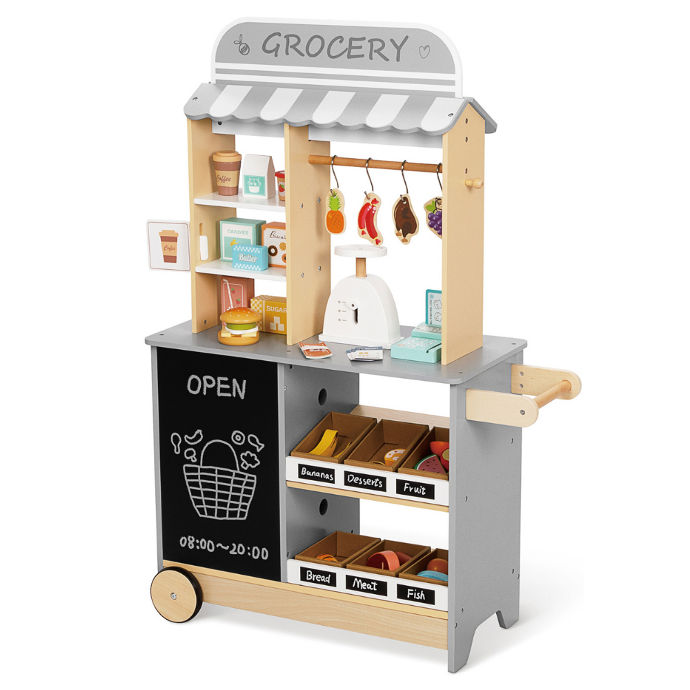 Wooden Grocery Store with Accessories