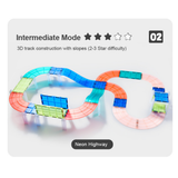 Racing Track Grooved Magnetic Tiles 115pc