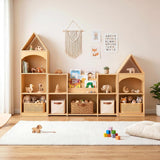 Montessori Bookshelf and Toy Storage Organizer with Book Rack
