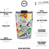 Reusable Thermal Tumbler: Eddie Baehr - Electric Garden 330ml