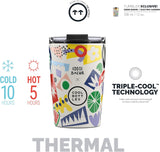 Reusable Thermal Tumbler: Eddie Baehr - Electric Garden 330ml