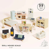 Wooden Dolls House Child's Bedroom 24pc