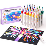 Vivid Layered Colours: Washable Markers 24 Colours