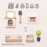 Wooden Dolls House Sitting Room 19pc