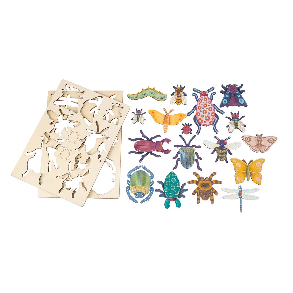 Wooden Shapes: Mini Beasts; Press Out 19pc