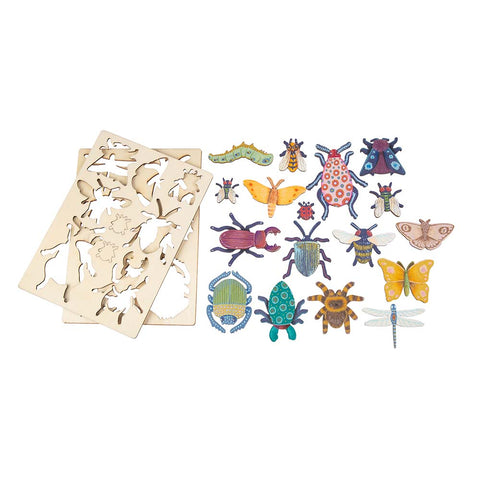 Wooden Shapes - Minibeasts - Press Out 19pc