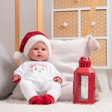Llorens - Baby Girl Doll with Laughing Mechanism & Christmas Outfit: Leo 45cm
