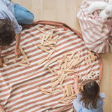 Playmat & Toy Bag: Stripes Brown 140cm
