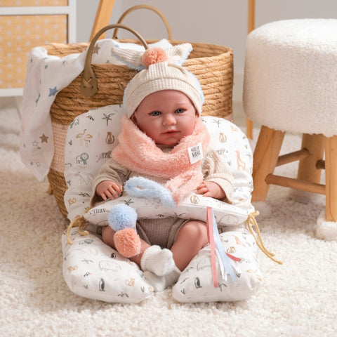 Llorens - Baby Girl Doll with Crying Mechanism, Clothing & Cushion: Mimi 42cm