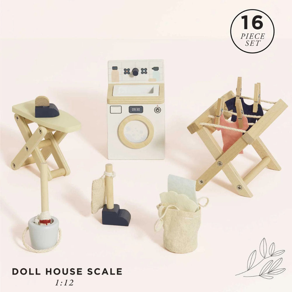 Wooden Dolls House Laundry Room 16pc