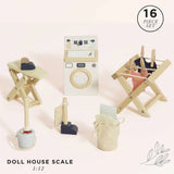 Wooden Dolls House Laundry Room 16pc