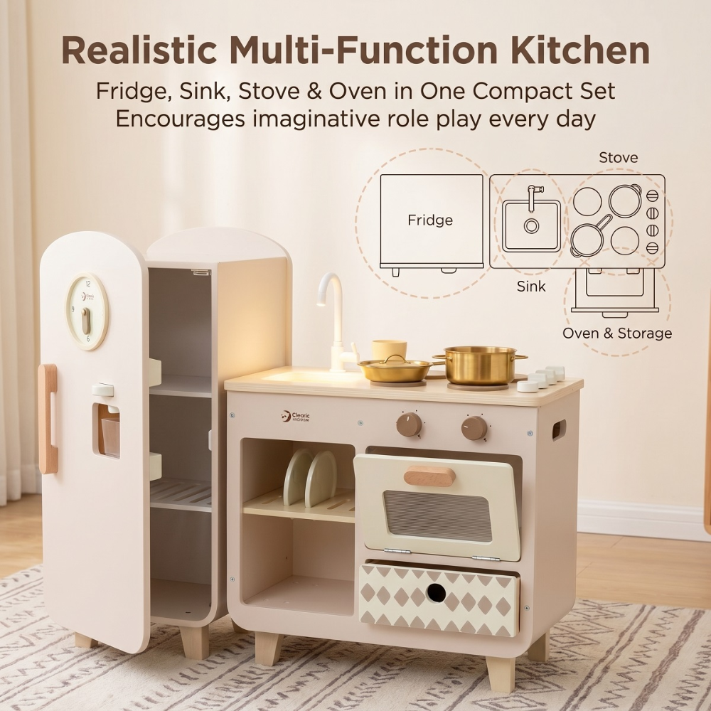 Modern Kitchen with Fridge 16pc