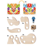 PlayBio: Wood Dino Nuts & Bolts Builder Set 24pc