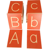 Wooden Grooved Letter Plates 52pc: Upper & Lower Case