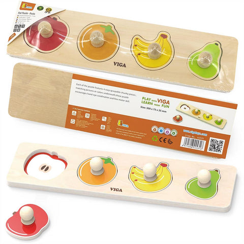 Flat Peg Puzzle: Fruits