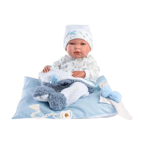 Llorens - Newborn Baby Boy With Cushion, Clothing And Accessories: Nico 40 cm