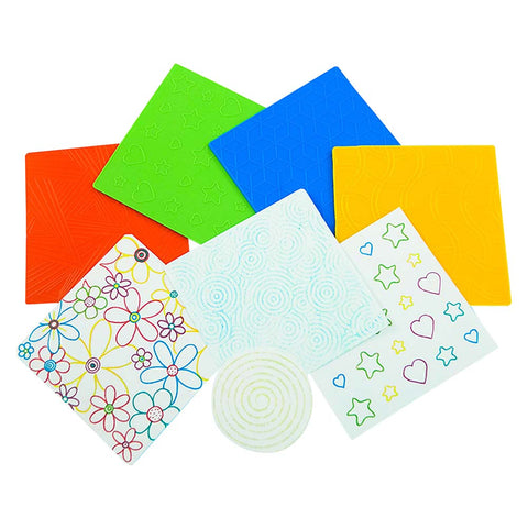 Rubbing & Embossing Plates: Patterns & shapes 4pc