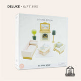 Wooden Dolls House Sitting Room 19pc